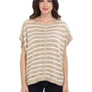 Tommy Bahama Amaranth Stripe Linen‎ Cotton Knit Top Size M NEW Oversized Coastal